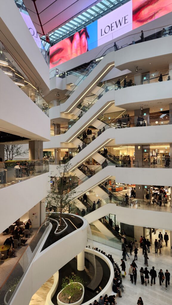 Centre commercial escalators à Séoul