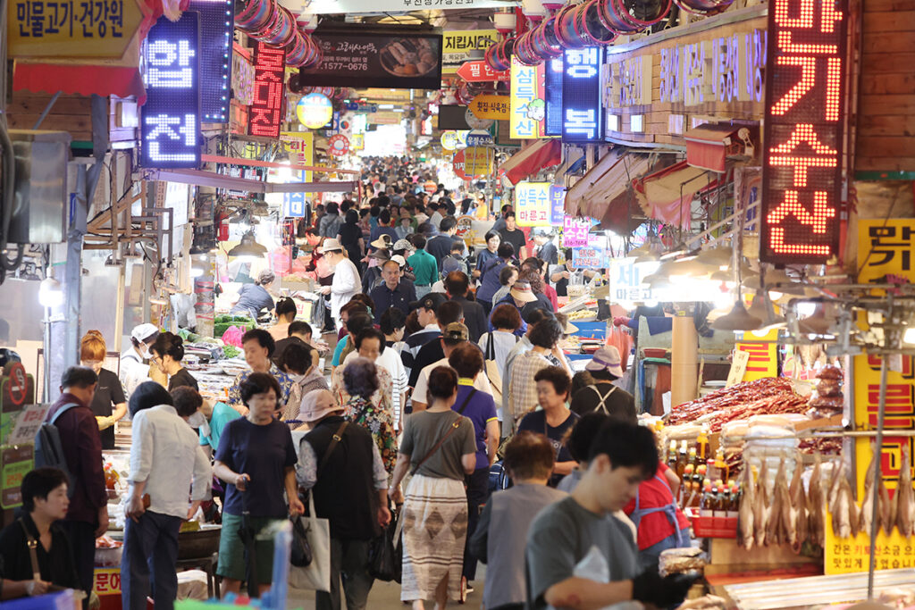 Marché à Busan lors de Chuseok